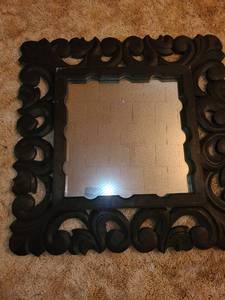 lot 2210 image: Wood framed mirror 28X28X2