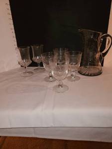 lot 1244 image: Pitcher and glasses