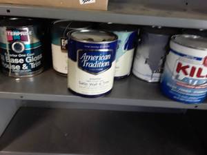 lot 3008 image: Miscellaneous Gallons of Paint. Mostly Full
