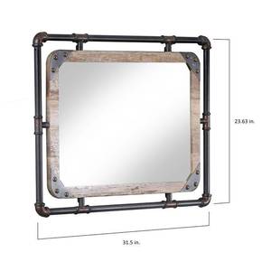 lot 64240 image: Antique BlackNatural Liv Industrial Beveled Distressed Accent Mirror