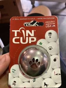 lot 64257 image: Tin Cup Trail Blazer (paw Print) Golf Ball Marker 100% Stainless Steel