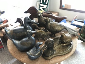 lot 24127 image: Heavy Metal Ducks  Birds and Small Animal Containers  Some Wood