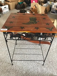 lot 24120 image: Horse End Table