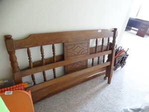 lot 24028 image: Nice Double Wood Head Board