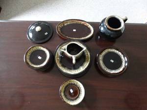 lot 24050 image: Partial Plate Set - Dark Brown 1960-70s