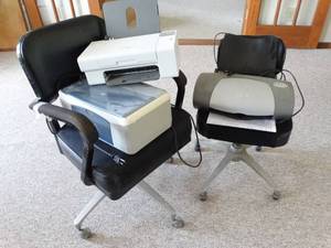 lot 24057 image: Lot of 3 Printers and 2 Office Chairs