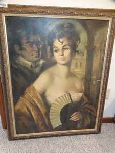 lot 24060 image: Large Framed Art of Lady of Castile by Puyet