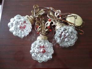 lot 24061 image: Mid Century Bubbly Blass Hanging Ceiling Lights