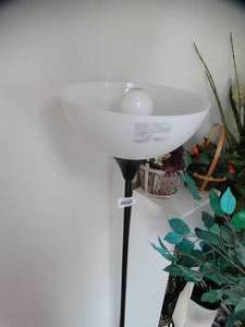 lot 24181 image: 6 foot Floor Lamp w White Globe