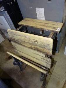 lot 39935 image: Antique Wood Childrens Desk