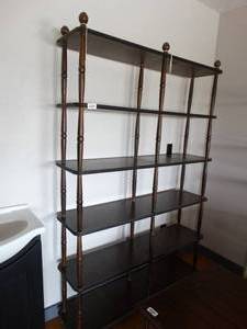 lot 39953 image: Wood Shelving Unit - Display or for Books or Media  48x74x12