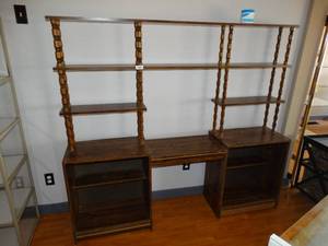lot 39956 image: Wood Shelving Display Unit    72 x 64 x 14
