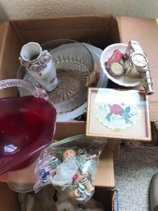 lot 24137 image: Lot of Glass Old Home Decorative Items.