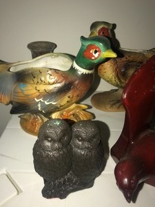 lot 24090 image: Ceramic - Brass Bird Lot