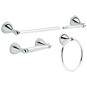 lot 1114 image: Lot of 3 complete sets. Delta 3-Piece Foundations Polished Chrome Decorative Bathroom Hardware Set.