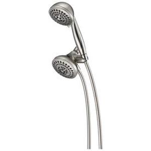 lot 1117 image: Delta Brushed Nickel Showerheads with Hand Showers