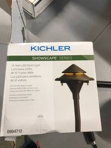 lot 1127 image: Kichler 3-watt Olde Bronze Low Voltage Hardwired Led Path Light.