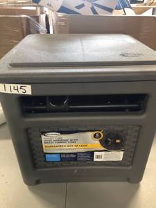 lot 1145 image: Suncast smart tube hose hideaway with brass connections.