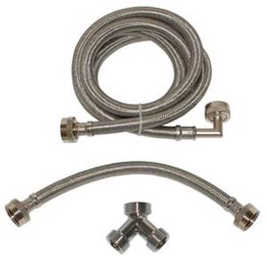 lot 1233 image: EASTMAN 6-ft 1800-PSI Braided Stainless Steel Steam Dryer Installation Kit