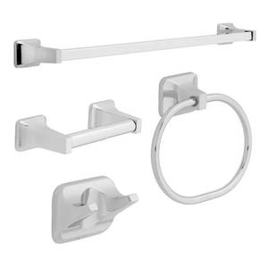 lot 30693 image: FRANKLIN BRASS DS2400PC Futura, Bath Hardware Accessory 4 Piece Kit, Polished Chrome