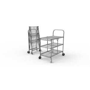 lot 30708 image: Wire Cart,Silver,39-12 H,19-12 L LUXOR WSCC-3