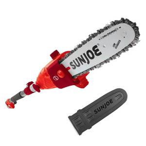 lot 30723 image: Sun Joe SWJ803E-RED Electric Multi-Angle Pole Chain Saw , 10 inch - 8.0 Amp (Red)