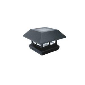 lot 46726 image: Veranda 4 in. x 4 in. 7 Lumens Black Plastic Solar Post Cap (Common 4 in. x 4 in.  Actual 3-58 in. x 3-58 in. )