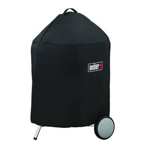 lot 46749 image: Weber Black Grill Cover 27 in. W x 25 in. D x 35 in. H For Fits 22 inch Weber charcoal grills