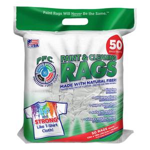 lot 46756 image: INTEX DIY, INC 12 in. x 13.6 in. Precision-Fiber Cloth Paint and Cleaning Rags (50-Count), White