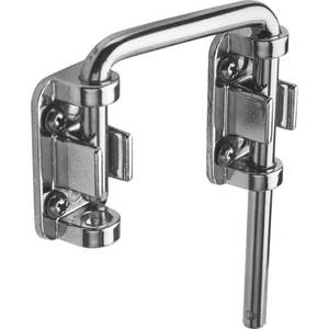 lot 46757 image: Sliding Door Loop Lock, 2-18 in., Hardened Steel Bar wDiecast Base, Chrome Plated