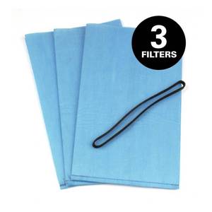 lot 46774 image: Multi-Fit Replacement Bag Filters with Band for Select Husky, Stinger and Bucket Head Wet Dry Vacs (3-Pack), Blue