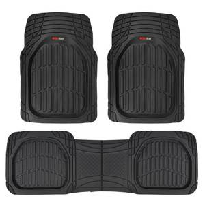 lot 46945 image: Motor Trend FlexTough Contour Liners - Deep Heavy Duty Rubber Floor Mats - Black