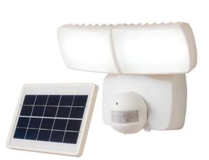 lot 30804 image: Defiant 180 Motion Activated Outdoor Solar Power Integrated LED Twin Head Light
