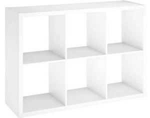 lot 30838 image: ClosetMaid 4568 Decorative Open Back 6-Cube Storage Organizer, White