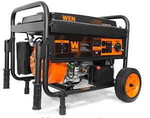 lot 30843 image: WEN 56475 4750-Watt Portable Generator with Electric Start and Wheel Kit