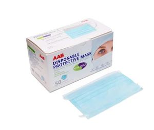 lot 46766 image: AAB DISPOSABLE PROTECTIVE MASK 50pk