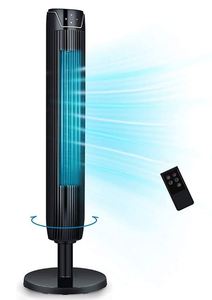 lot 46948 image: Tower Fan, 42 Inch Portable Oscillating Quiet Cooling Fan with Remote Controlled, 3 Modes and Speed Settings, Built-in Timer LED Display Stand Up Floor Fans Safe for Bedroom, Home Office Use, Black