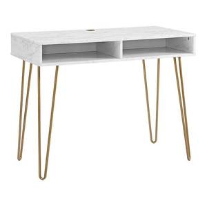 lot 9169 image: Novogratz Athena Computer Desk with Storage, White Marble