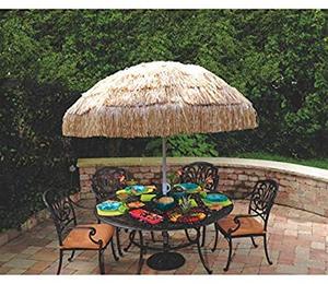 lot 9184 image: Amscan Large Thatch Palapa Umbrella, Pool Party, Tropical Decor, 75in, Plastic