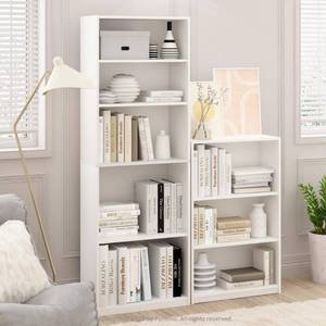 lot 9189 image: Furinno JAYA Simple Home 3-Tier Adjustable Shelf Bookcase, White