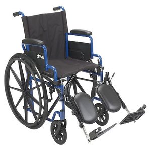 lot 9223 image: TransportWheelchairWheelchairs K1 Product Description BlueStreak 20DFlipBackArms,ElvLeg,1ea