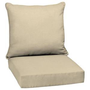 lot 9254 image: Arden Selections New Tan Leala 46.5 x 24 in. Outdoor Deep Seat Cushion Set