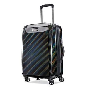 lot 9286 image: American Tourister Moonlight Hardside Expandable Luggage with Spinner Wheels, Iridescent Black, Carry-On 21-Inch