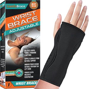 lot 9287 image: Night Wrist Sleep Support Brace - Fits Both Hands - Cushioned to Help With Carpal Tunnel and Relieve and Treat Wrist Pain ,Adjustable, Fitted-ComfyBrace
