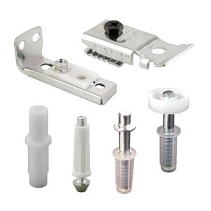 lot 47215 image: Bi-Fold Door Hardware Repair Kit, Includes Top and Bottom Brackets, Top and Bottom Pivots and Guide Wheel (6-components)