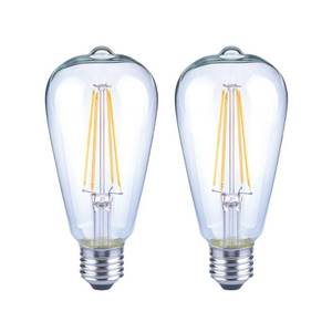 lot 47231 image: EcoSmart 40-Watt Equivalent ST19 Dimmable Clear Glass Filament Vintage Edison LED Light Bulb Daylight (2-Pack)