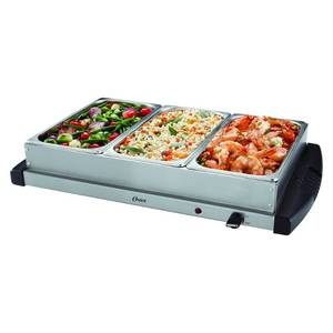lot 47243 image: Oster Triple Warming Tray Buffet Server - CKSTBSTW00