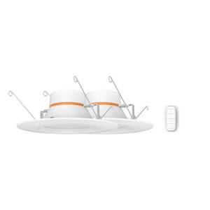 lot 47260 image: Commercial Electric 5 in. and 6 in. LED Color Changing Recessed Trim with Smart Light Switch (2-Pack)