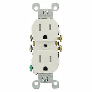 lot 47288 image: Leviton M22-T5320-WMP 15 Amp White Duplex Receptacle 10 Count
