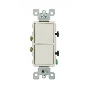 lot 47305 image: Leviton 15 amps Combination Switch White 1 pk - Case Of 1 Each Pack Qty 1